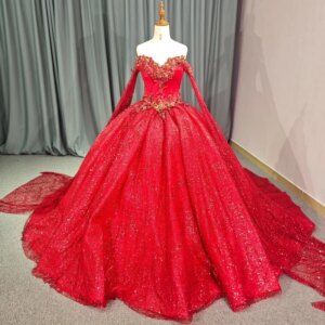 Red Shiny Princess Quinceanera Dresses Appliqued Lace Beading Crystal With Cape Tull Sweet 16 Dress Sweetheart Ball Gown Vestido
