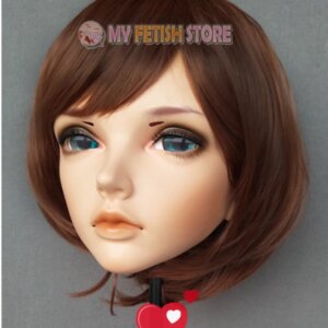 (GL327)Female Sweet Girl Resin Half Head Kigurumi BJD Eyes Crossdress Cosplay Japanese Anime Role Lolita Mask With Eyes And Wig
