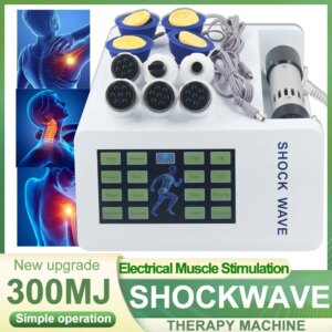 Shockwave Therapy Machine With 7 Massage Heads Pain Relief Men ED Treatment 18Hz Electrical Muscle Stimulation Massager 300MJ