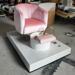 Factory Price Luxury Pink Pedicure Throne Sofa Chair Foot Spa Massage Chairs for Nail Salon