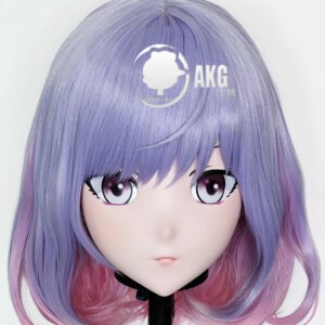 Customize Character Female/Girl Resin Kig Full Head With Lock Anime Cosplay Japanese Anime Kigurumi Mask
