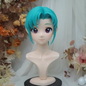 (NFD3-11-8)Customize Full Head With Lock Pretty Female/Girl Japanese Animego Character Kig Cosplay Kigurumi Mask Crossdress Doll