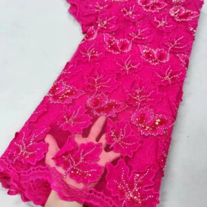 Water Soluble Lace African Guipure Cord Lace Fabric 2024 High Quality Nigerian Lace Fabric For Women Evening Party Dress Sewing