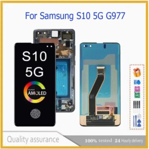 For Samsung Galaxy S10 G975 G975F Lcd Display Digital Touch Screen with Frame Fit Samsung S10 Assembly Replacement Mobile Phone