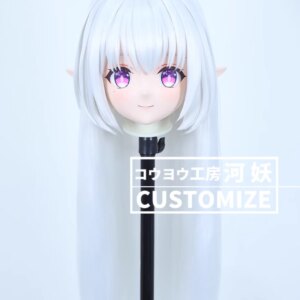 C-4133 Customize Full Head Resin Cartoon Cosplay Japanese Character Anime Role Play Crossdress Kigurumi Mask With Back Shell
