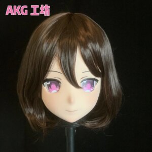 (AL36)Customize Character Female/Girl Resin Full/Half Head With Lock Anime Cosplay Japanese Animego Kigurumi Mask