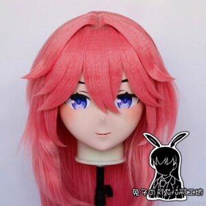 (RB04019)Customize Lockable Full Head Resin Cartoon Cosplay Japanese Character Anime Role Play Kigurumi Mask With Back Shell