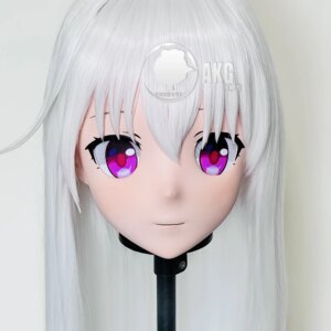 Customize Character Female/Girl Resin Kig Full Head With Lock Anime Cosplay Japanese Anime Kigurumi Mask