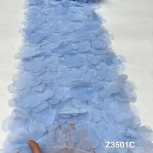 French Tulle Net Lace Fabric 2024 High Quality Lace 5 Yards African Nigerian Embroidered 3D Flower Lace Fabric for Party Sewing