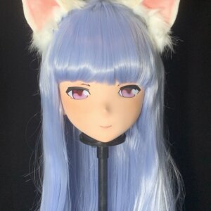 (AL43)Customize Character Female/Girl Resin Full/Half Head With Lock Anime Cosplay Japanese Animego Kigurumi Mask