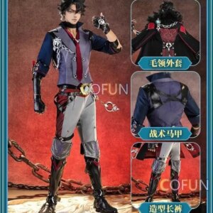 COFUN Game Genshin Impact Wriothesley Cosplay Costume Halloween Outfits Men Anime Gorgeous Clothing Battle Uniforms