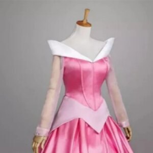 Halloween boutique pink satin off shoulder long robe princess dress cosplay costume customization