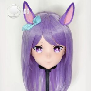 (AL28)Customize Character Crossdressing Female/Girl Resin Full/Half Head With Lock Anime Cosplay Japanese Animego Kigurumi Mask