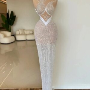 Sexy Halter Prom Dress 2025 Elegant Shiny Sleeveless Evening Dress Stylish A Line Halter Sequin Floor-length Gown Customized