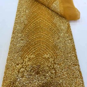 New 3D Lace African Lace Fabric 2025 New High Quality Sequins French Beaded Tulle Laces For Nigerian Wedding Dresses Sewing