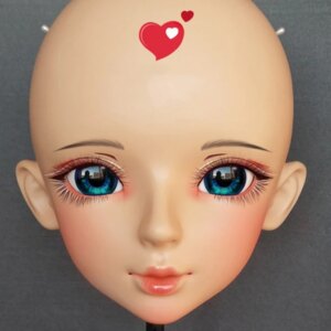 (Shi-03)Female Sweet Girl Resin Half Head Kigurumi BJD Eyes Crossdress Cosplay Japanese Anime Role Lolita Mask With Eyes And Wig