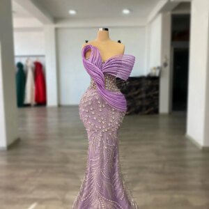 Special Lavender Celebrity Dresses Mermaid Sleeveless Red Carpet Runway Dresses With Crystals Vestidos De Festa Fashion Coutures