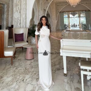 Vindal Customized Straight Short Sleevs Floor-Length Sequined Sweep Train Formal Elegant Luxury Party Wedding Evening Gown