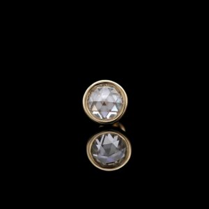 Provence 18/14/10K Yellow Gold DEF VVS Rose Cut Round Moissanite Stone Stud Earrings for Women Trendy Customized Gift