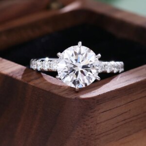 Provence Solid 14K 18K White gold IGI 4CT Lab Grwon Diamonds Rings for Women Luxury Engagement Ring Promise Bridal ring custom