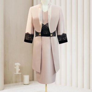 Customized Fashion Bride Mom Party Dress Plus Size Pink Set Occasion Dress