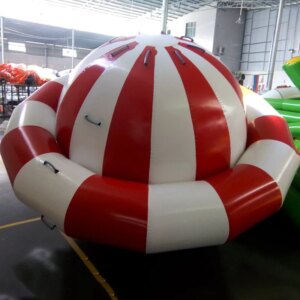 Customized PVC Inflatable Crazy UFO Towable Disco Rotating Gyro Boat Water Twister Toy