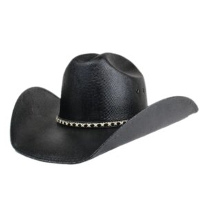 Outdoor vintage striped belt braid hard set four-brimmed cowboy hat waterproof shade