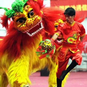 Cosplay Newly Lion dance Outfit Chinese Lion Dance Costume Wool Hand Made Stage Accessories for Oversea Chinese Gifts