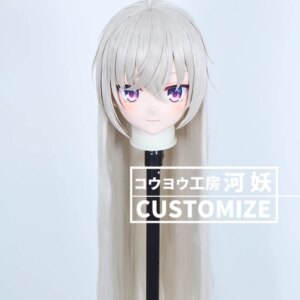 C-10157 Customize Full Head Resin Cartoon Cosplay Japanese Character Anime Role Play Crossdress Kigurumi Mask With Back Shell