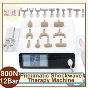 12Bar Shockwave Therapy Machine 6 Probes Pneumatic Shock Waves Tennis Elbow ED Pain Relief Body Relax Massager Chiropractic
