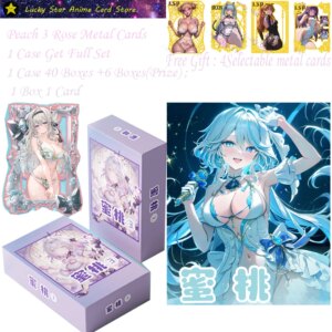 Peach 3 Rose Metal Cards New Goddess Story Metal Cards Full Set Anime Goddess Character Albedo Nezuko Rem Nami Power Zero 2