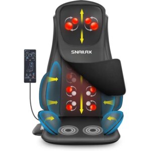 Snailax Shiatsu Neck Back Massager with Heat, Massage Chair Pad with Compression, Full Body Chair Seat Massager for Neck