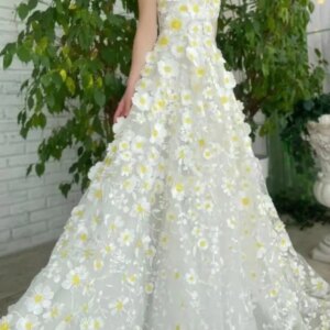 Customized Flower Prom Dresses For Women O -Neck Zipper A Line Long Formal Evening Dress Wedding Party Gown Robe فساتين سهرة