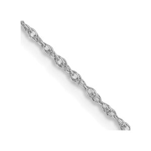 14K White Gold 20 inch.8mm Light Baby Rope with Spring Ring Clasp Chain