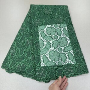 Luxury African Sequins Beaded Lace Fabric 2025 High Quality Green Nigerian Wedding Bridal Embroidery French Tulle Sewing