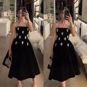 Customized Formal Modern Style Strapless Ball gown Beading Draped Ankle-Length Satin Bespoke Occasion Dresses Evening