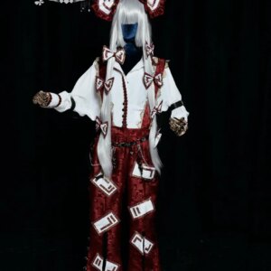 New Mooyiyi cos Fujiwara no Mokou Cosplay costume Halloween Christmas Role Playing Party Comic Dress New Project customized