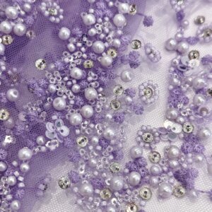 African Nigerian Heavy Beads Lace Fabric French Sequins Mesh Net Lace Fabrics 2025 High Quality Lace Wedding Party Dress Sewing