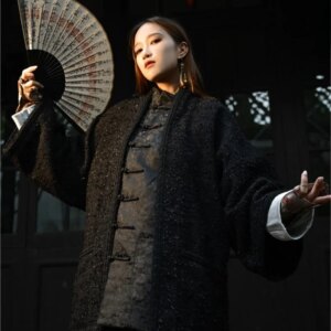 New Chinese style small fragrance light luxury men Dao robe coat