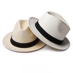 White hat hand-woven sun-protective large and small headband top sunshade hat