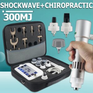 300MJ Shockwave Therapy Machine For ED Treatment Pain Relief 1800N Chiropractic Gun New 2 IN 1 Professional Shock Wave Massager