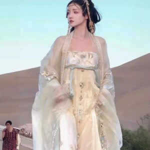 Spring New Adult Women’s Han Chinese Clothing Machine Embroidery Chest Cheoko Skirt Traditional Super Ancient Costume