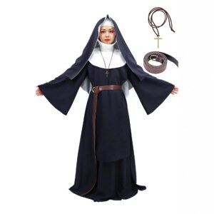 Ghost Nun Costume Horror Female Priest Dress Halloween Performance Cosplay