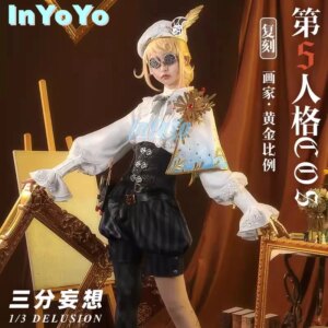 InYoYo Edgar Valden Painter Identity V Alchemist Gold Skin Uniform Cosplay Costume Game Suit Halloween Carnival Party Outfit Men