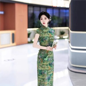 New cheongsam Chinese style elegant temperament long performance