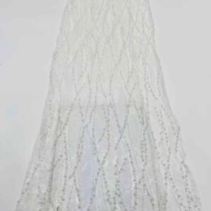 2025 New African French Nigerian High End Lace Fabric With Beads Sequins Mesh for Embroidery Wedding Party Bride Sewing Dress