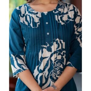 Cotton Fabric Kurti Pant with Dupatta Set Women Salwar Kameez Suit Kurta Palazzo