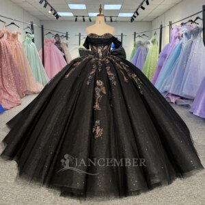 Chic 3D Flowers Quinceanera Dresses for 15 Ball Gown Sweetheart Short Sleeves Lacing Up Vestidos De 15 Anos Customized DY1267