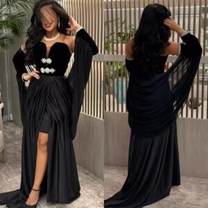 Little Daisy CustomizedStyle Pleat Rhinestone Draped Flower Straight Strapless Long Dresses Bespoke Occasion Dresses Classic