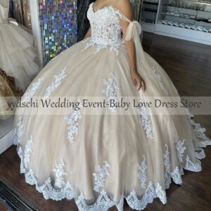 Customized Dresses 2025 Off The Shoulder Beading Appliques Mexico Corset Ball Gown Birthday Formal Party Gown Robes De Soirée